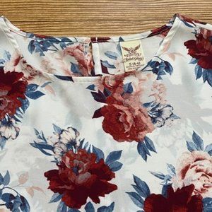 Sheer Floral Print Top